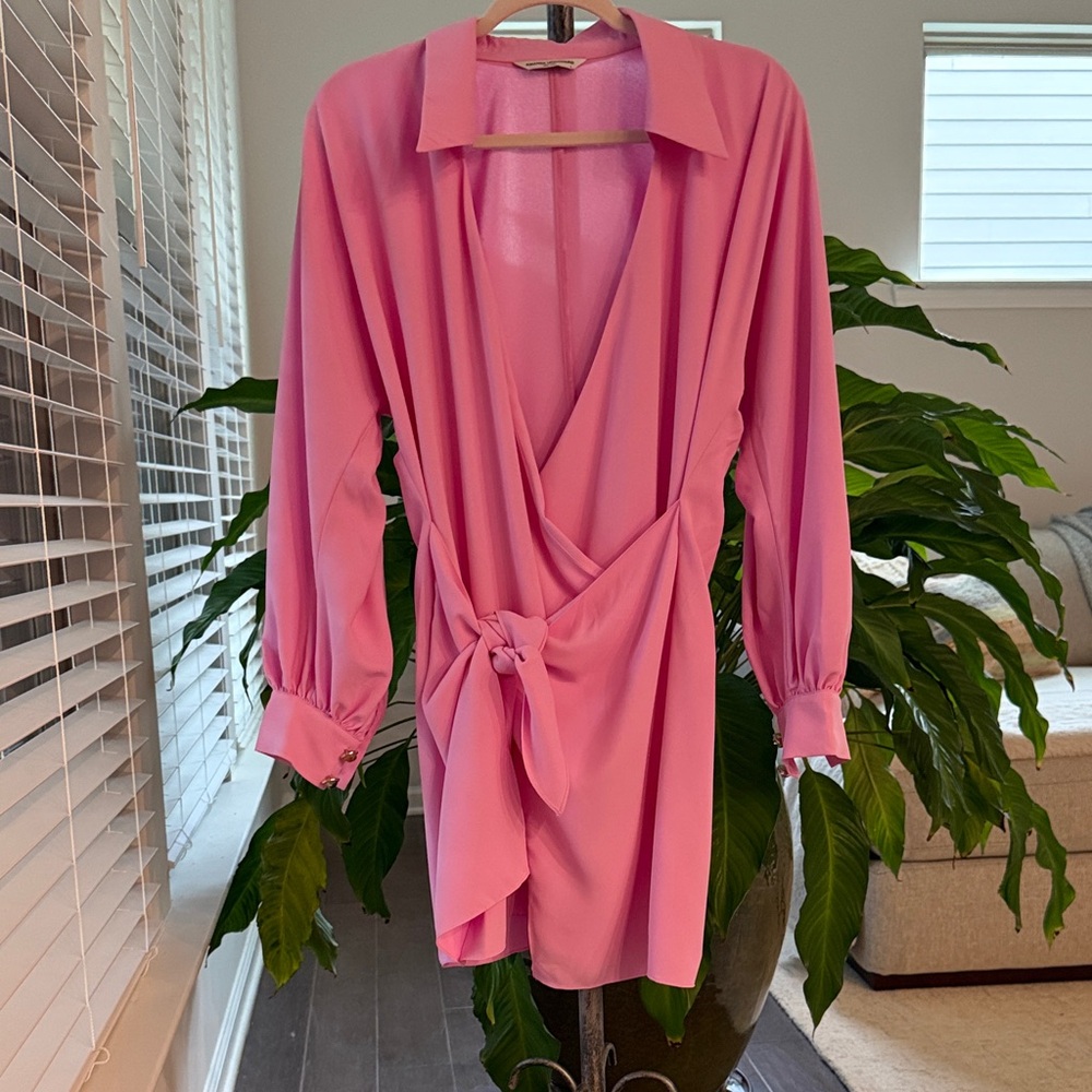 Amanda Uprichard Pink Wrap Dress
